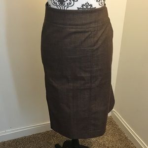 Euc size 14w dress barn brown pencil skirt
